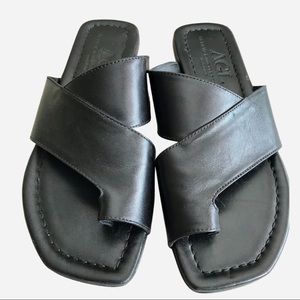 💙Attilio Giusti AGL Black Slip On Sandals 7.5 38